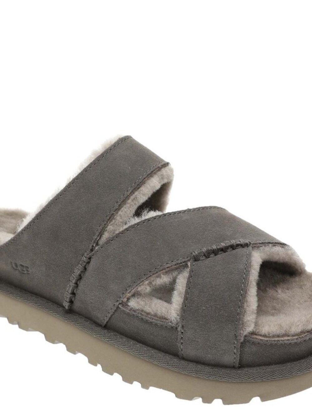 UGG Greenport Cross Strap Slide Shoes Dense Smoke
